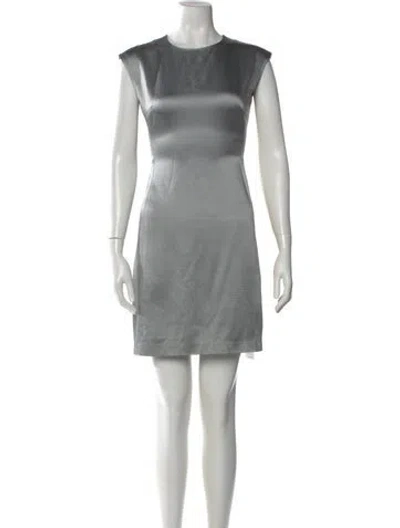 Pre-owned Theory Crew Neck Mini Dress In Gray