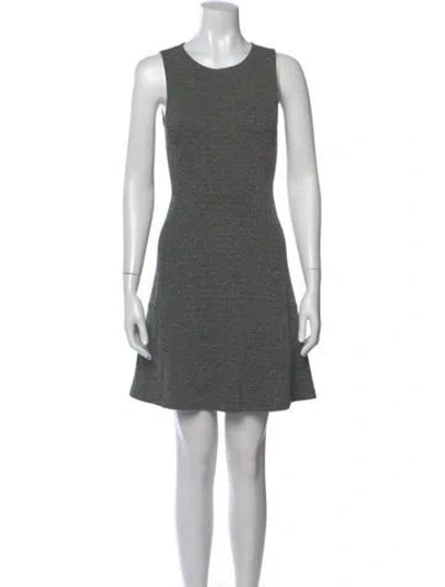 Pre-owned Theory Crew Neck Mini Dress In Gray