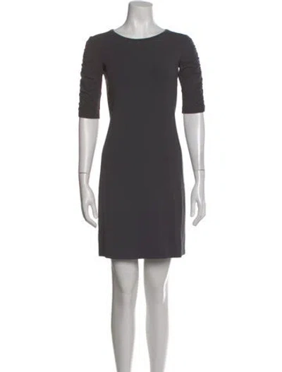 Pre-owned Theory Crew Neck Mini Dress In Gray