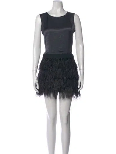 Pre-owned Theory Crew Neck Mini Dress In Gray