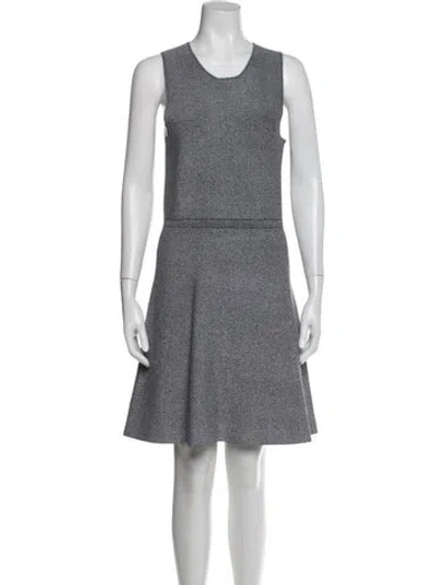 Pre-owned Theory Crew Neck Mini Dress In Gray