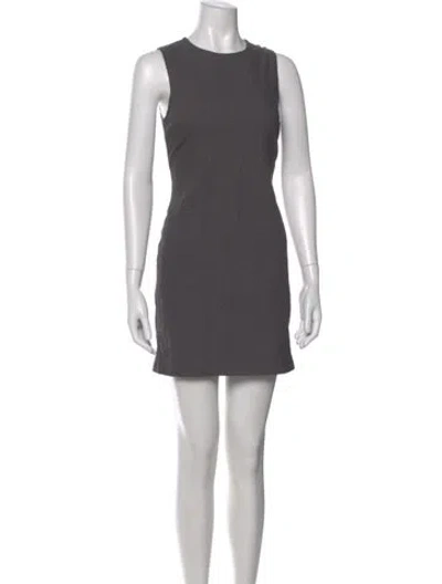 Pre-owned Theory Crew Neck Mini Dress In Gray
