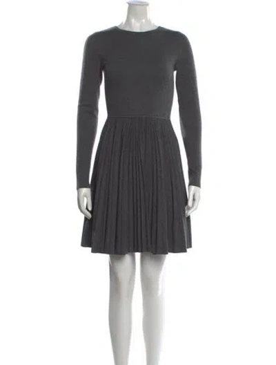 Pre-owned Theory Crew Neck Mini Dress In Gray