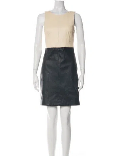 Pre-owned Theory Crew Neck Mini Dress In Gray