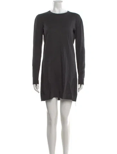 Pre-owned Theory Crew Neck Mini Dress In Gray