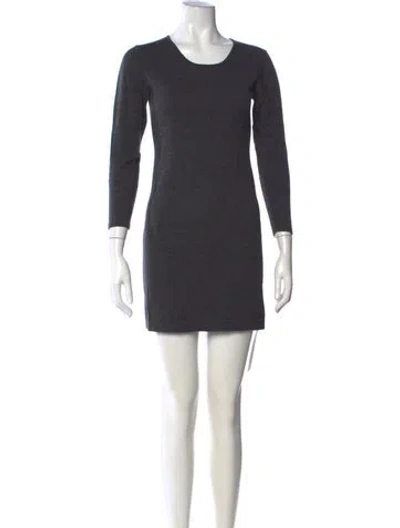 Pre-owned Theory Crew Neck Mini Dress In Gray