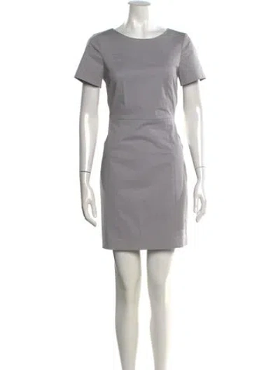 Pre-owned Theory Crew Neck Mini Dress In Gray
