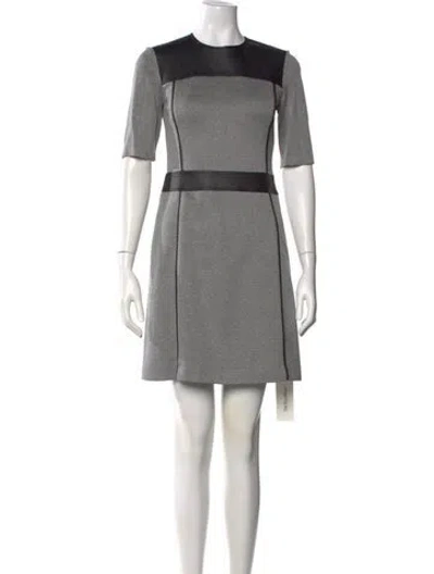 Pre-owned Theory Crew Neck Mini Dress In Gray