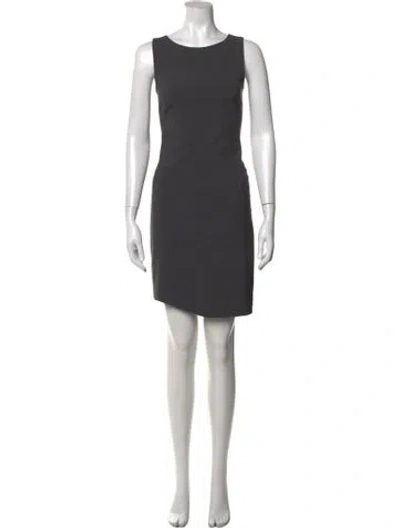 Pre-owned Theory Crew Neck Mini Dress In Gray