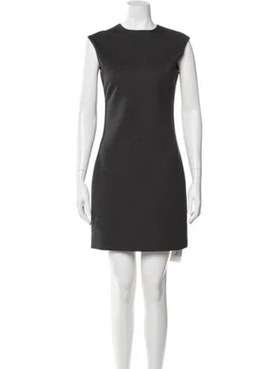 Pre-owned Theory Crew Neck Mini Dress In Gray