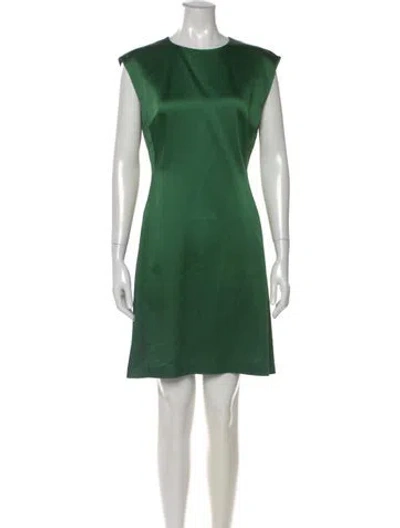 Pre-owned Theory Crew Neck Mini Dress In Green