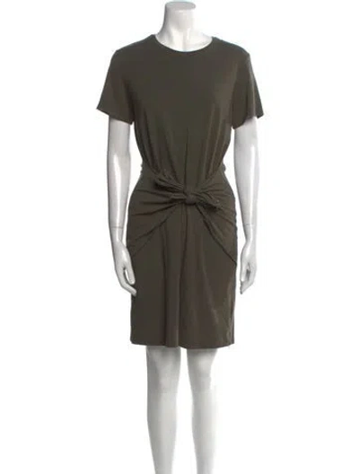 Pre-owned Theory Crew Neck Mini Dress In Green