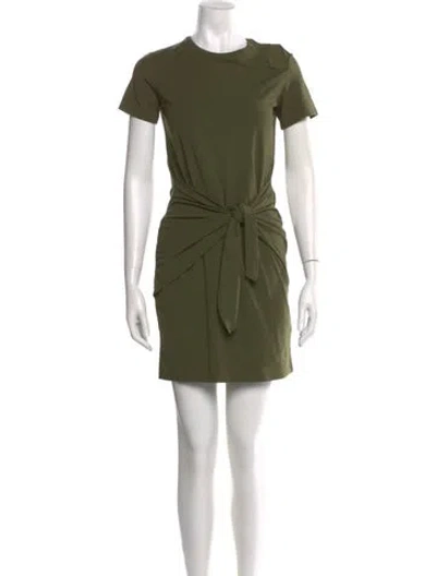 Pre-owned Theory Crew Neck Mini Dress In Green