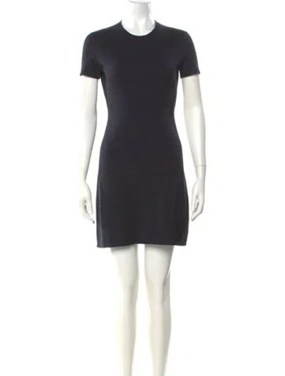 Pre-owned Theory Crew Neck Mini Dress In Green