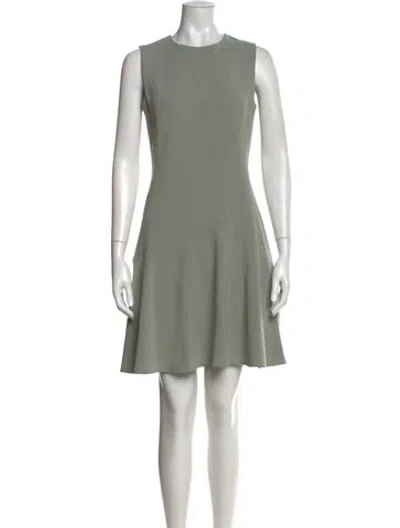 Pre-owned Theory Crew Neck Mini Dress In Green