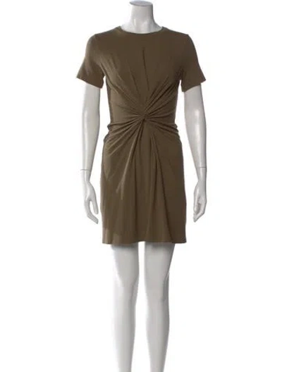 Pre-owned Theory Crew Neck Mini Dress In Green