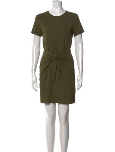 Pre-owned Theory Crew Neck Mini Dress In Green