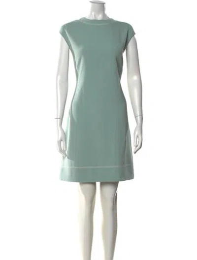 Pre-owned Theory Crew Neck Mini Dress In Green