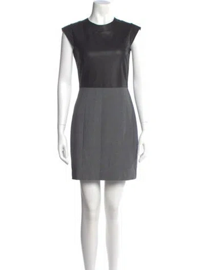 Pre-owned Theory Crew Neck Mini Dress In Multi