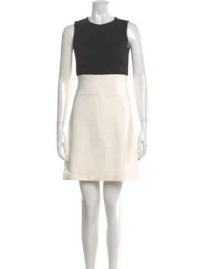 Pre-owned Theory Crew Neck Mini Dress In Multi