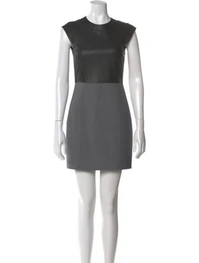Pre-owned Theory Crew Neck Mini Dress In Multi