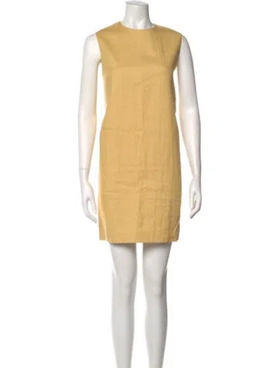 Pre-owned Theory Crew Neck Mini Dress In Neutral