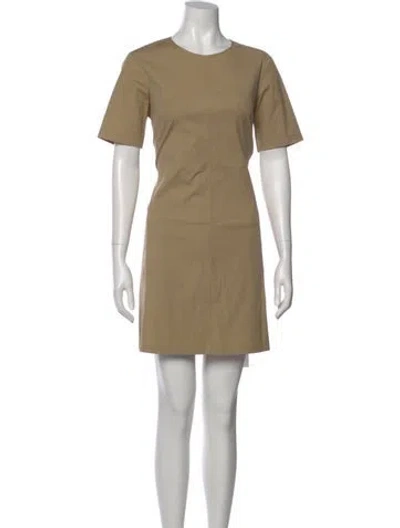 Pre-owned Theory Crew Neck Mini Dress In Neutral