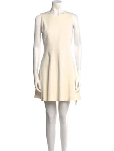 Pre-owned Theory Crew Neck Mini Dress In Neutral