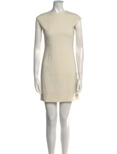 Pre-owned Theory Crew Neck Mini Dress In Neutral