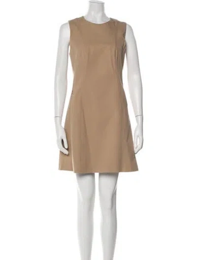 Pre-owned Theory Crew Neck Mini Dress In Neutral