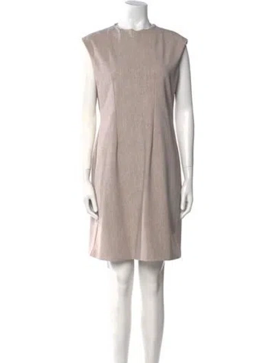 Pre-owned Theory Crew Neck Mini Dress In Neutral