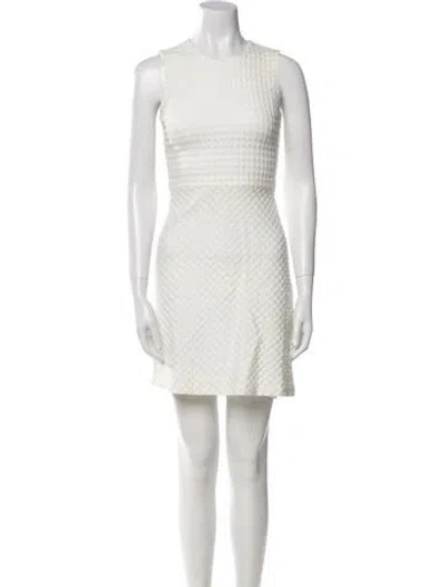 Pre-owned Theory Crew Neck Mini Dress In Neutral