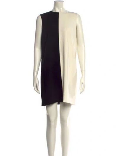 Pre-owned Theory Crew Neck Mini Dress In Neutral