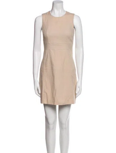 Pre-owned Theory Crew Neck Mini Dress In Neutral