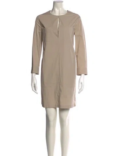Pre-owned Theory Crew Neck Mini Dress In Neutral