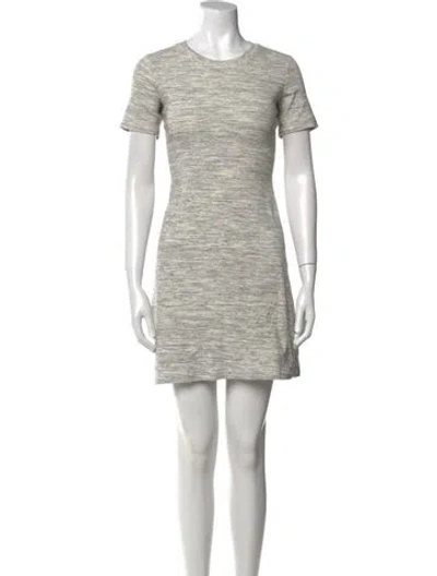 Pre-owned Theory Crew Neck Mini Dress In Neutral