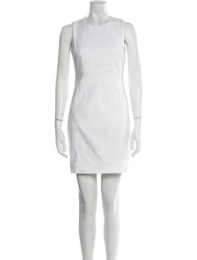 Pre-owned Theory Crew Neck Mini Dress In Neutral