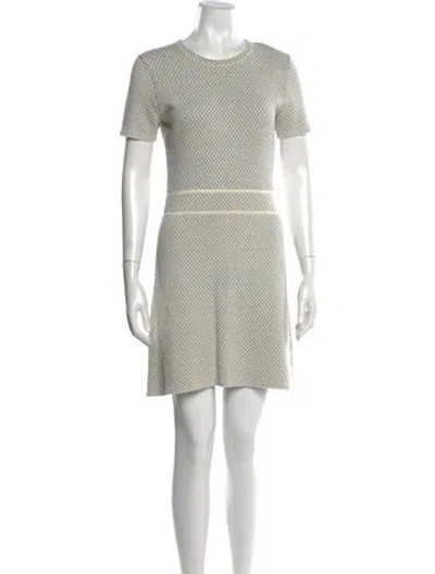 Pre-owned Theory Crew Neck Mini Dress In Neutral