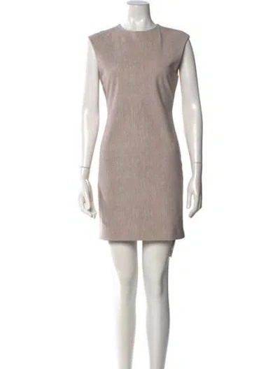 Pre-owned Theory Crew Neck Mini Dress In Neutral