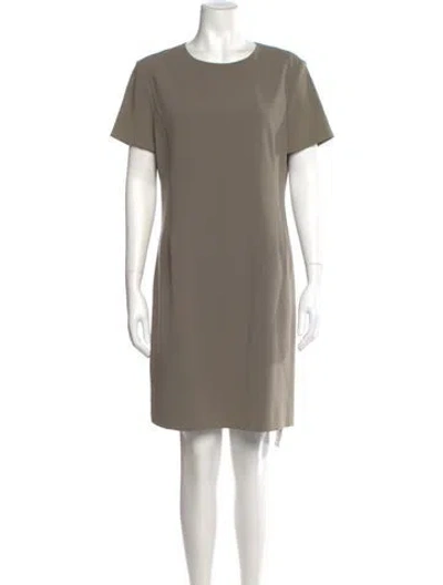 Pre-owned Theory Crew Neck Mini Dress In Neutral