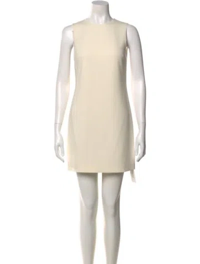 Pre-owned Theory Crew Neck Mini Dress In Neutral
