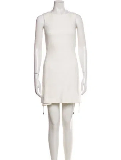 Pre-owned Theory Crew Neck Mini Dress In Neutral