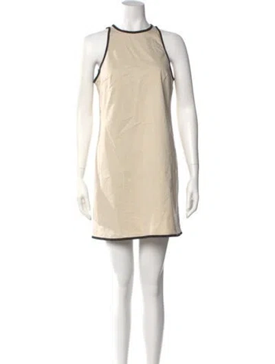 Pre-owned Theory Crew Neck Mini Dress In Neutral