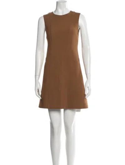 Pre-owned Theory Crew Neck Mini Dress In Neutral