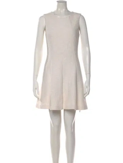Pre-owned Theory Crew Neck Mini Dress In Neutral