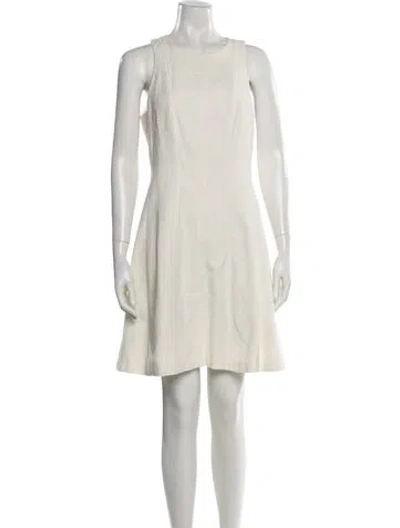 Pre-owned Theory Crew Neck Mini Dress In Neutral