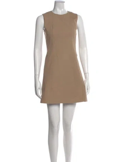 Pre-owned Theory Crew Neck Mini Dress In Neutral