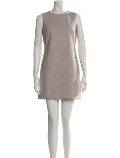 Pre-owned Theory Crew Neck Mini Dress In Neutral