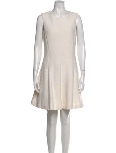 Pre-owned Theory Crew Neck Mini Dress In Neutral