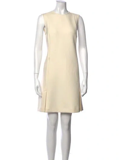 Pre-owned Theory Crew Neck Mini Dress In Neutral
